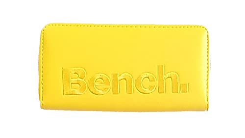 Bench Große XXL Damen Geldbörse Portemonnaie Brieftasche Reißverschluss Clutch, Farbe:Gelb