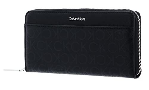 Calvin Klein CK Must Zip Around Wallet with Pocket Epi Mon Black Mono
