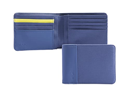 Nava Twin Colors Herren-Geldbörse mit 8 Kreditkartenfächern, Blau/Lime