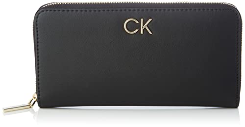 Calvin Klein Damen Re-Lock-Brieftasche Geldbörse, Ck Black, Einheitsgröße