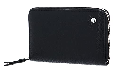 Abro Leather Adria Zip Wallet Black/Nickel