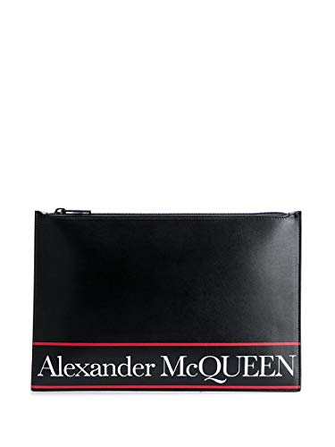 Alexander McQueen Luxury Fashion Herren 5604721SJ6B1092 Schwarz Leder Pouch | Jahreszeit Permanent