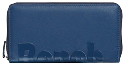 BENCH Große Damen echt Leder XXL Geldbörse Portemonnaie Brieftasche RFID Clutch, Farbe:Navy Blau