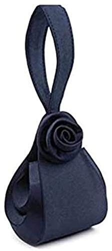 Luxus Clutch Handtasche 13x17 cm Satin Rose schwarz*NEU*OVP