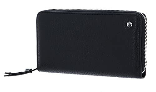 Abro Leather Adria Zip Wallet Black/Nickel