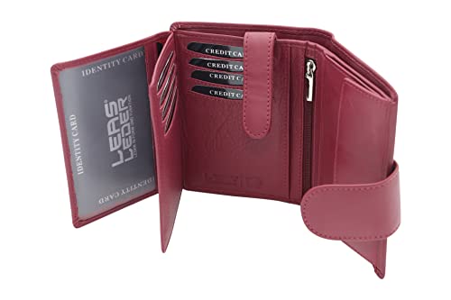 LEAS Damenbörse und Herrenbörse mit Außenriegel im Hochformat Echt-Leder, rot Special-Edition, Rot, 12,5x9cm