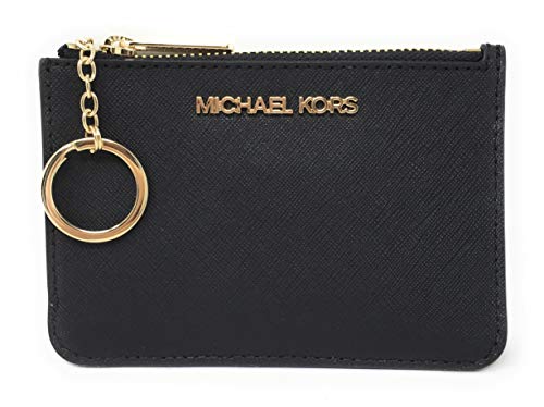 Michael Kors Jet Set Travel Small Top Zip Coin Pouch with ID Holder in Saffiano Leather