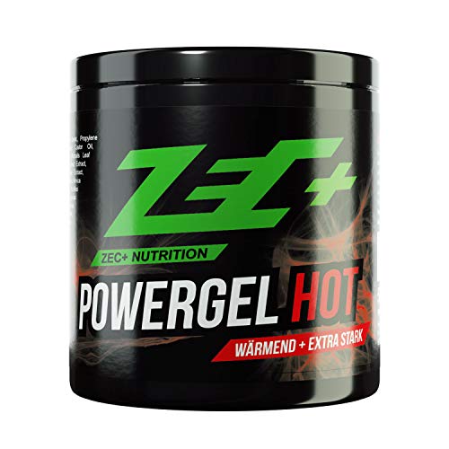 ZEC+ Powergel Hot – 500 ml wärmendes Sportgel, Recovery-Gel für Bodybuilding, Kraftsport und nach intensiven Workouts, mit Kampfer und natürlichen Extrakten, Made in Germany