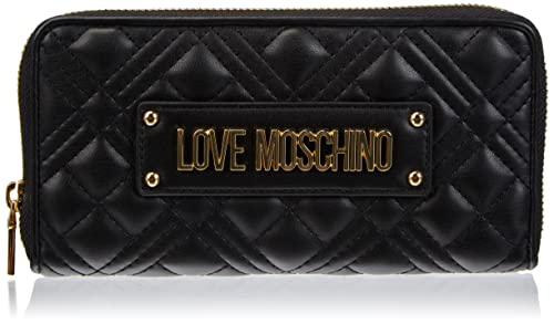 Love Moschino PORF.Quilted PU Schwarz, Geldbörse für Damen, einzigartig