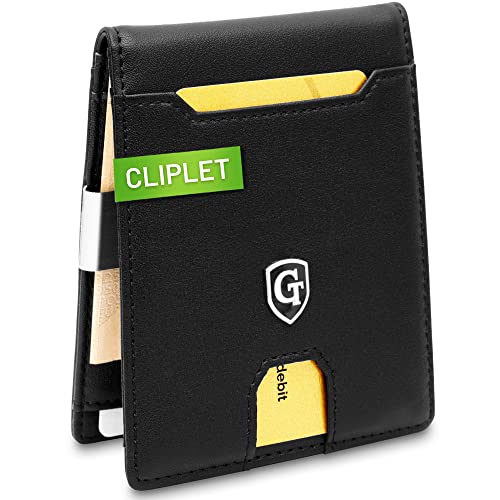 GenTo® CLIPLET - Geldbörse mit und ohne Münzfach - TÜV geprüfter RFID NFC Schutz - Kartenetui mit Geldklammer - Smart Wallet - Inklusive Geschenkbox - dünnes Portemonnaie für Herren und Damen