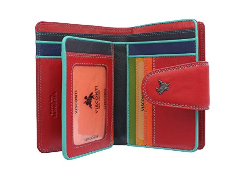 Visconti Spectrum-Kollektion Poppy Geldbörse Geldbeutel Leder, mit Laschenverschluss, RFID SP31 Rot