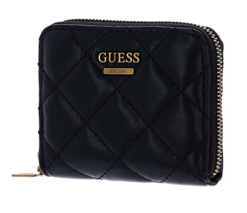 GUESS Cessily Damen-Geldbörse mit Reißverschluss, schwarz, One Size