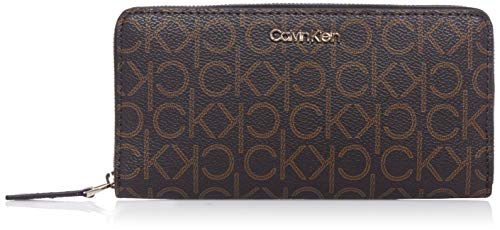 Calvin Klein Zip Around Wallet LG Brown Mono Mix