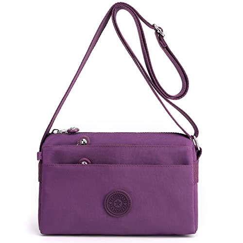 AIBILIEI Schultertasche Damen, Umhängetasche ,Shopper Bag für Arbeit und Reise, Violett - 3-violet - Größe: S