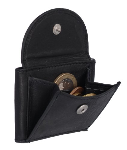 LEAS Extra kleine Minibörse Echt-Leder, schwarz Mini-Edition