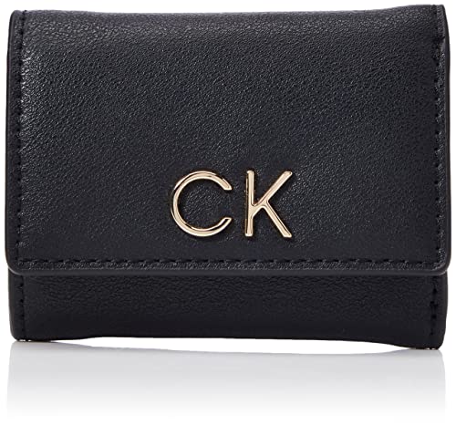 Calvin Klein Damen RE-Lock Reisezubehör-Dreifachgefaltete Brieftasche, Ck Black, Einheitsgröße