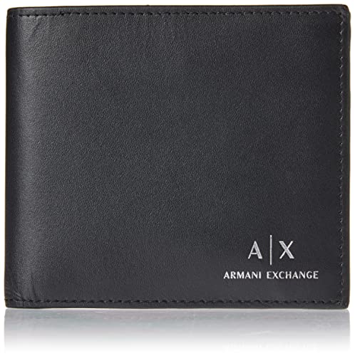 A|X Armani Exchange Armani Exchange Logo Geldbörse aus glattem Leder, Schwarz