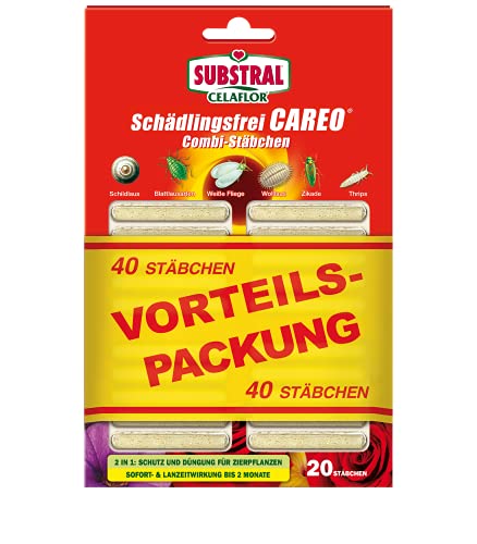 Substral Celaflor Schädlingsfrei Careo Combi-Stäbchen, 2in1: Pflanzenschutz und Düngerfunktion, 40 Stück