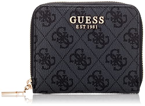 Guess Women Laurel SLG SMALL Zip Around Bag, Carbon Logo, One Size