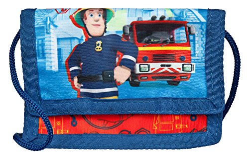Undercover FSTU7000 - Feuerwehrmann Sam Geld- und Brustbeutel, mit Klettverschluss, Kordelband, Geldscheinfach und Münzfach, ca. 8 x 13 x 5 cm