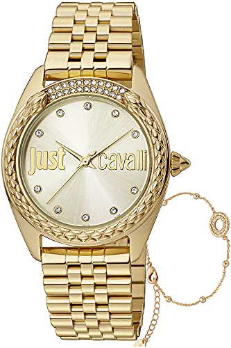 Just Cavalli Damen Analog Quarz Uhr mit Edelstahl Armband JC1L195M0065