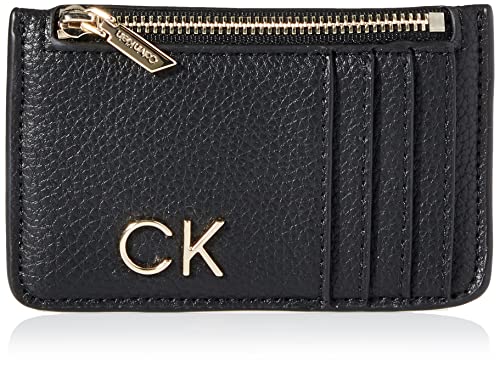Calvin Klein Damen Kartenhalter mit Reißverschluss Geldbörsen, Ck Schwarz, Einheitsgröße