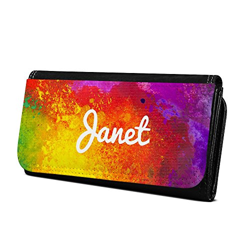 Geldbörse mit Namen Janet - Design Color Paint - Brieftasche, Geldbeutel, Portemonnaie, personalisiert für Damen und Herren