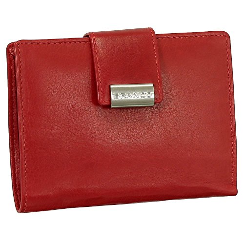 Leder Damen Geldbörse Portemonnaie Geldbeutel XXL mit Druckknopf 10 cm Farbe Rot
