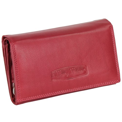 Ledershop24 RFID Damen Leder Geldbörse Damen Portemonnaie Damen Geldbeutel - Lang Rot Leder - Geschenkset + exklusiven Schlüsselanhänger