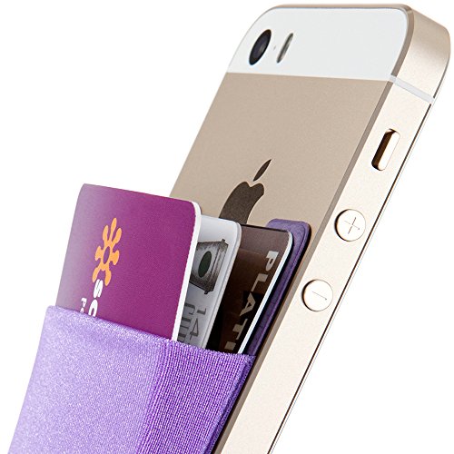 Sinjimoru Smart Wallet, (aufklebbarer Kreditkartenhalter) / Smartphone Kartenhalter/Handy Geldbeutel/Mini Geldbörse/Kartenetui für iPhones und Android Smartphones. Sinji Pouch Basic 2 Violett