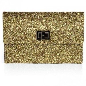 Anya Hindmarch Copper/Gold Halo Glitter Valorie Clutch