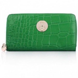 DKNY Wallet Croco Leather Green