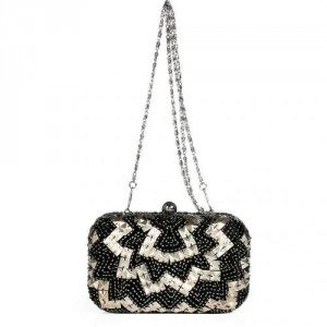 Juicy Couture Black Beaded Minaudiere Clutch