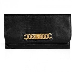 Marc by Marc Jacobs Black Embossed Leather Katie Bracelet Clutch