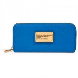 Marc by Marc Jacobs Electric Blue Lemonade Leather Classic Q Slim Zip Around Wallet