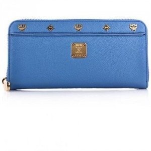 MCM First Lady Zipped Wallet Large Blue