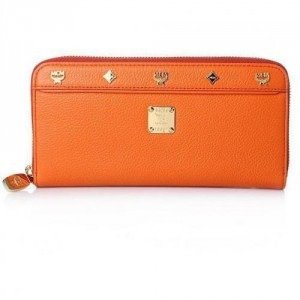 MCM First Lady Zipped Wallet Large Orange