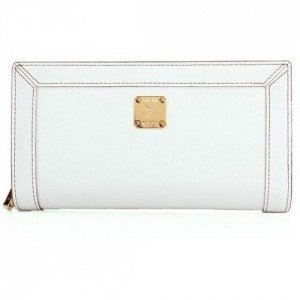 MCM Urban Styler Zipped Wallet Large White