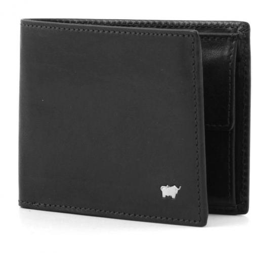 Basic Geldbörse Leder schwarz 11,5 cm von Braun Büffel