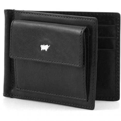 Basic Geldbörse Leder schwarz 11,5 cm von Braun Büffel