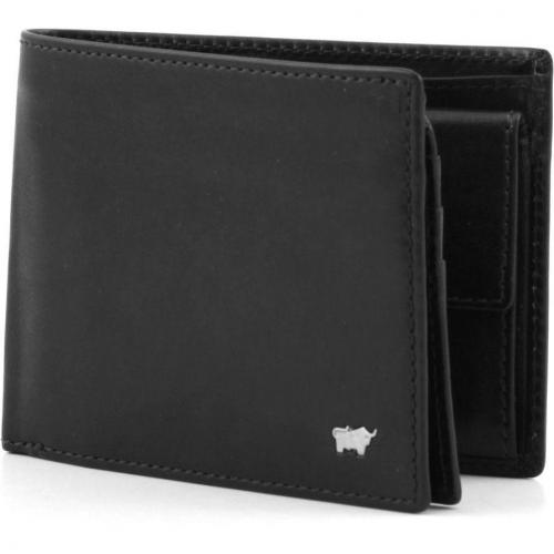 Basic Geldbörse Leder schwarz 12,5 cm von Braun Büffel