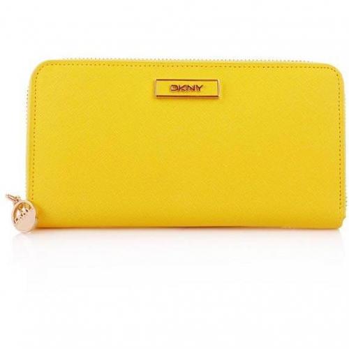 Saffiano Leather Portemonnaie Yellow von DKNY