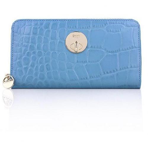 Wallet Croco Leather Blue von DKNY