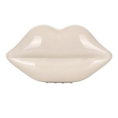 Lippenclutch aus Plexiglas white von Lulu Guinness
