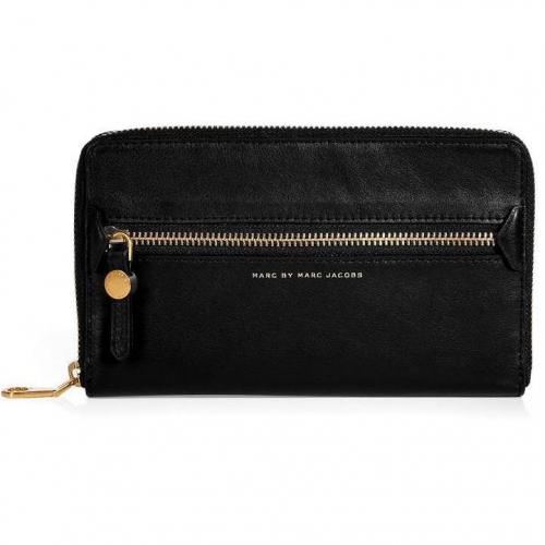 Black Leather Travel Wallet von Marc by Marc Jacobs
