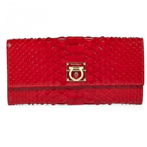 Red Python Leather Wallet von Salvatore Ferragamo