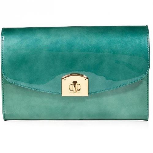 Pearly Turquoise Patent Leather Clutch von Sergio Rossi